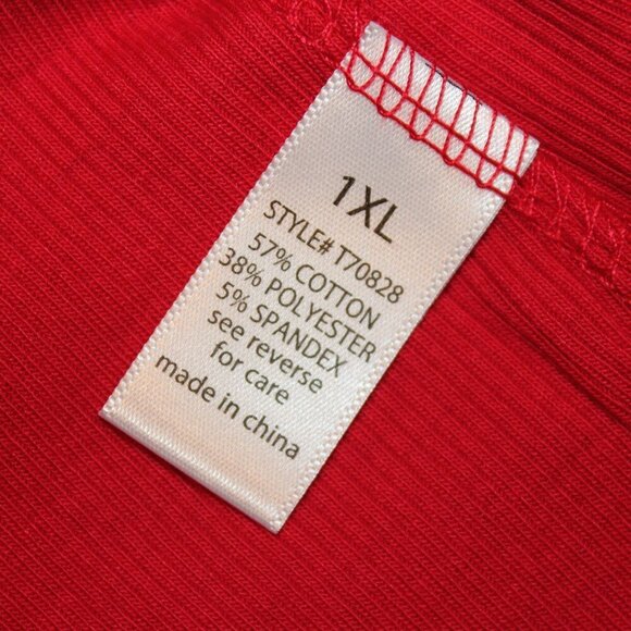 Plus Size Racerback Ribbed Stretch Tank Top in Red - Picture 4 of 5